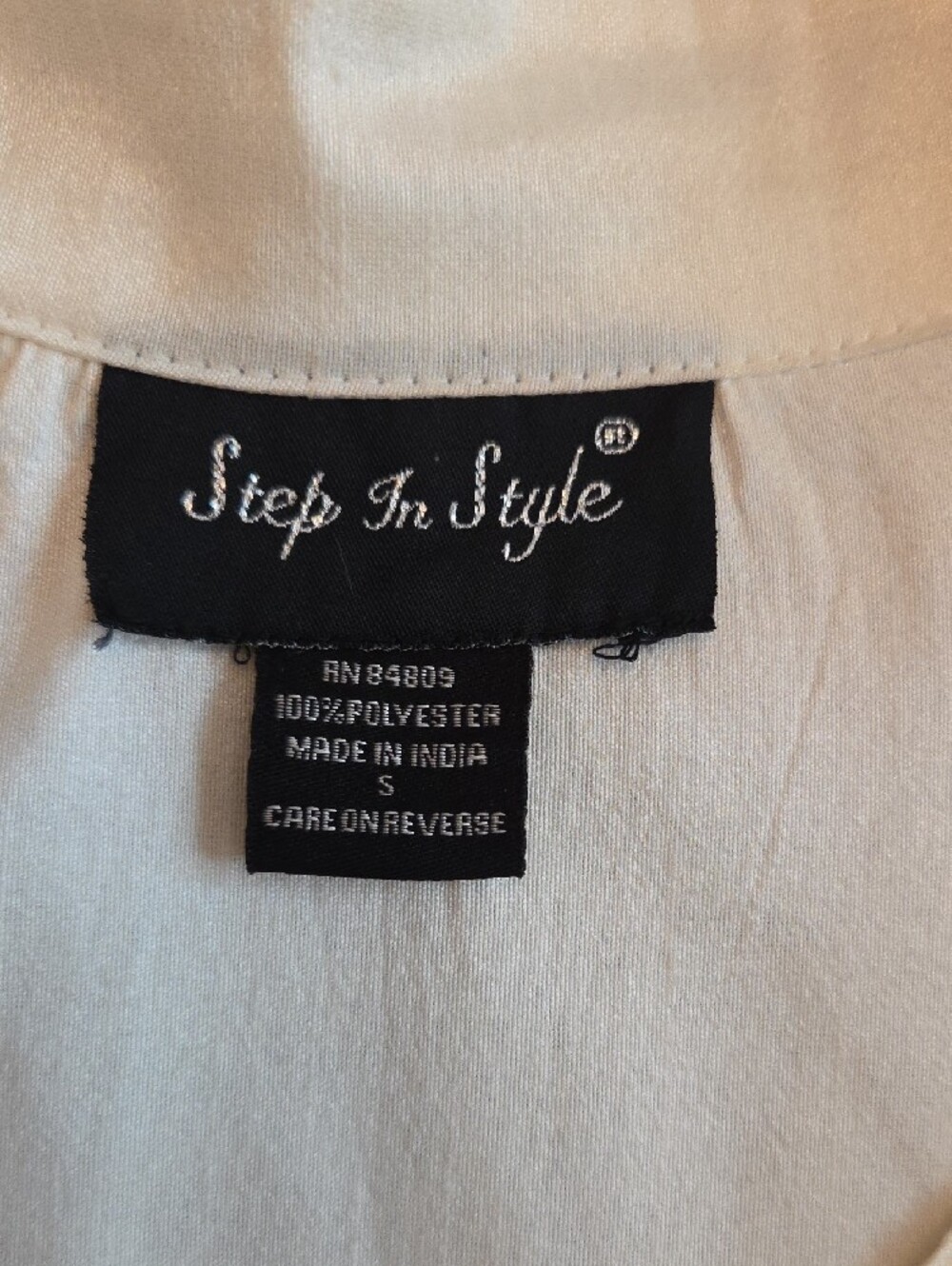 Women's High-Low Button-Front Dress in Cream - Picture 8 of 8